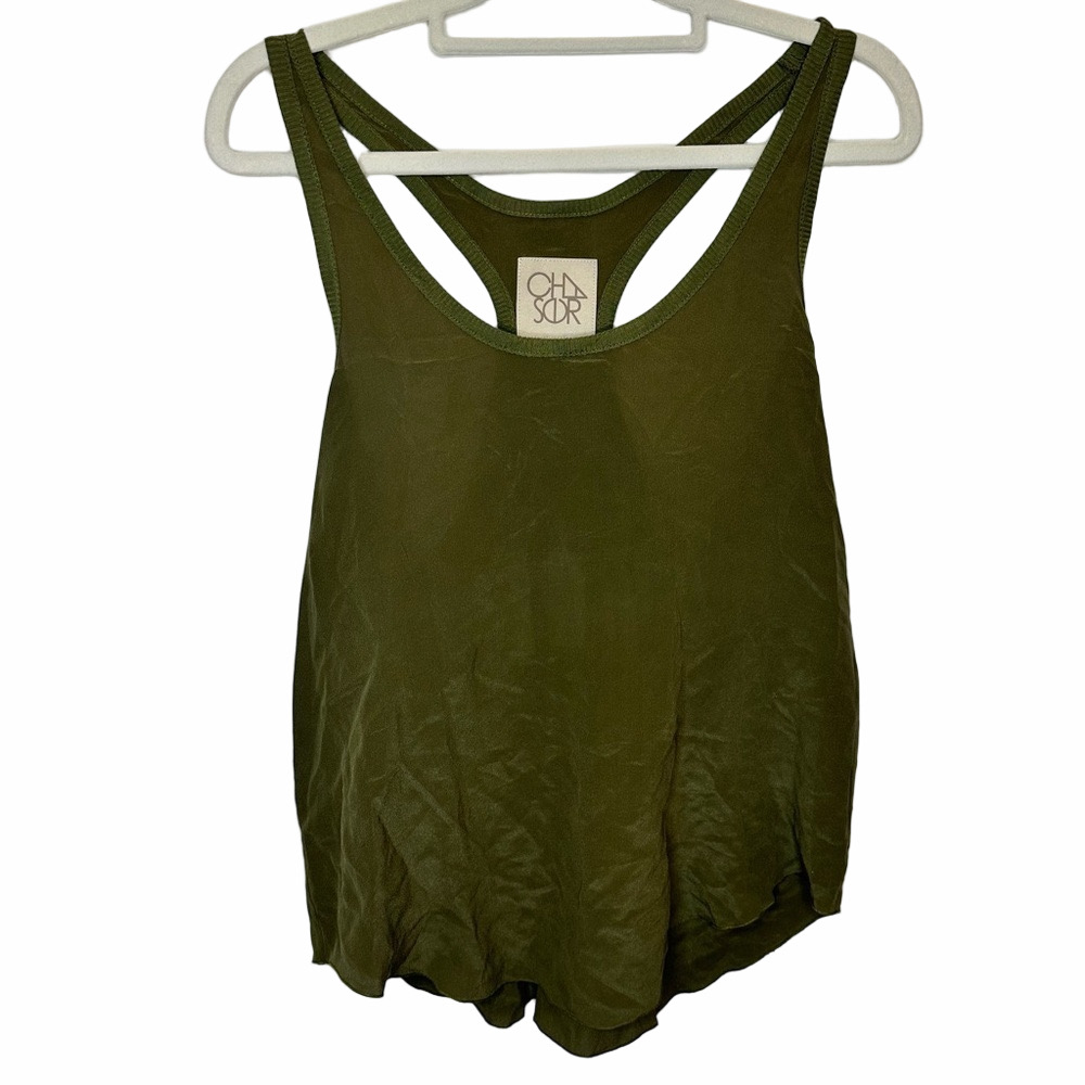 NWT CHASER Racerback Olive Shirttail Military Tank Top Size Medium